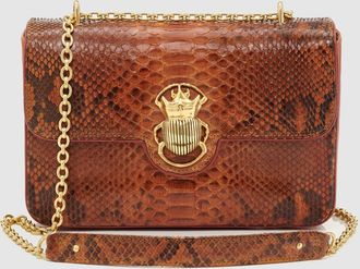 CLARIS VIROT Sac Python Big Ava Beetle Moka