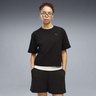 Puma T-shirt Essentials Elevated dal taglio morbido da donna, Abbigliamento, Nero, XL