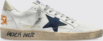 Golden Goose Sneaker Ball Star in pelle con effetto used e logo a contrasto