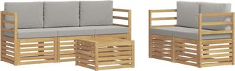 vidaXL Conjunto De Sof&aacute;s De Exterior 6 Uds. Blanco Y Gris Claro Vidaxl