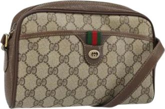 Gucci Pre-owned Cross Body Bags, female, Beige, Size: ONE SIZE Pre-owned Vintage Canvas Shoulder Bag