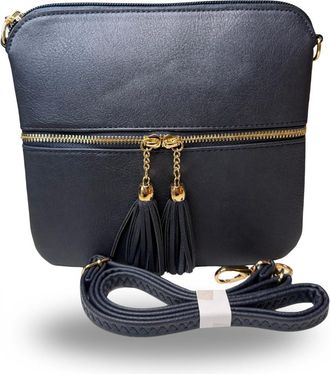 Generic Crossbody Bags for Women, Designer Faux Leather Small Shoulder Bag With Adjustable Strap, Multiple Compartments Messenger Bag (Navy)