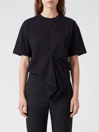 R&oacute;he T-shirt relaxed fit in misto cotone e seta con orlo asimmetrico