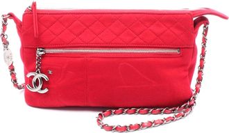 Chanel Cotton Shoulder Bag Red