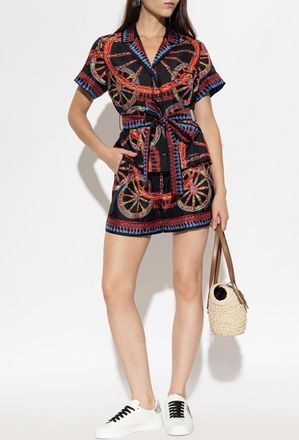 Dolce & Gabbana Silk Shirt With Carretto Print, Womens, Multicolour