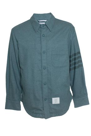 Thom Browne Steel blue cashmere and wool overshirt