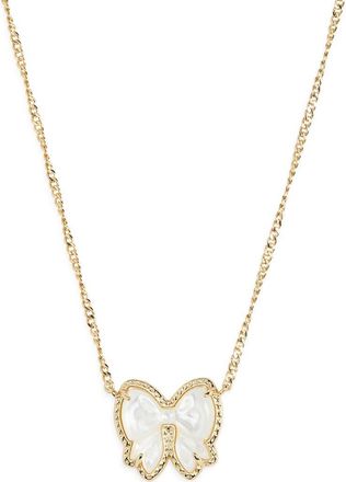 Kendra Scott Haley Bow Pendant Necklace in Gold Ivory Mother Of Pearl at Nordstrom