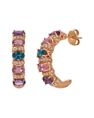 Le Vian 14K Strawberry Gold 2.93 Ct. Tw. Diamond & Mixed Berry Spinel Earrings
