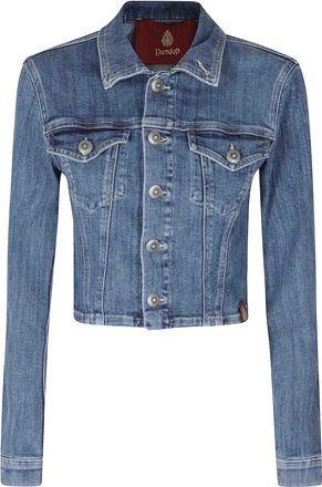 Dondup Denim Jewel Button Cropped Jacket