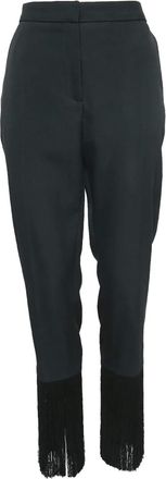 Burberry fringe detail straight trousers - Black