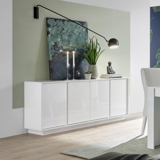 Les Tendances Aparador Moderno Blanco Lacado Brillante Con 4 Puertas 180cm Connie Ice