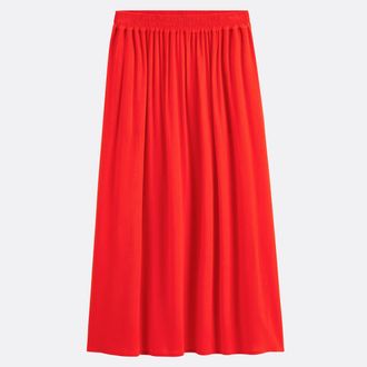 La Redoute Collections Lange uitlopende rok, van crepon