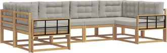 vidaXL Conjunto De Sof&aacute;s De Exterior 6 Uds. Blanco Y Gris Claro Vidaxl