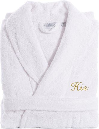 Linum Home Textiles Embroidered His/Hers Terry Bathrobe