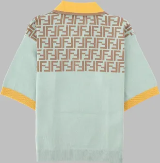 Fendi Short Sleeve Cotton Polo Shirt - Green