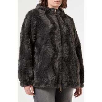 Marina Rinaldi Tesoro Faux Fur Zip Jacket in Medium Grey at Nordstrom, Size 16W