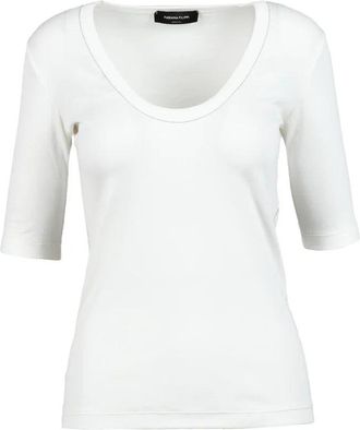 Fabiana Filippi Fitted Short-Sleeve T-shirt with Scoop Neckline