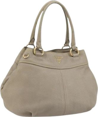 Prada Pre-owned Vintage Hand Bag - Dames - Vintage Handtas - Beige - ONE Size - Leer - Vintage