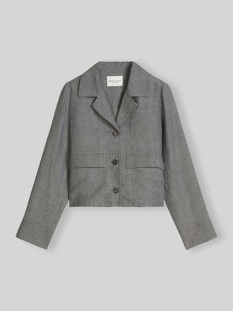 Marc O'Polo Relaxed Fit Jacke aus reinem Leinen in Mittelgrau Melange, Gr&ouml;&szlig;e 34