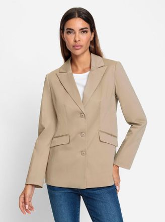 Heine Jackenblazer HEINE Blazer, Damen, Gr. 34, beige (sesam), 97% Baumwolle, 3% Elasthan, Blazer Jackenblazer
