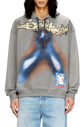 Diesel S-Boxt-V4 Hoodie in Melange Grey at Nordstrom, Size X-Large