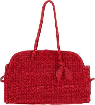 Jacquemus Red Le Turismo Raffia Bag