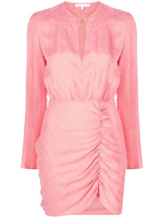 Patrizia Pepe ruched mini dress - women - Viscose - 46 - Orange