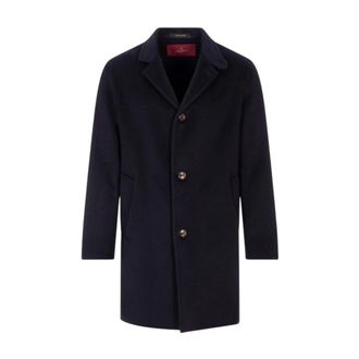 Montecore Single-Breasted Coats, male, Blue, Size: 4XL Single-Breasted Coat