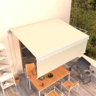 vidaXL Toldo Autom&aacute;tico Retr&aacute;ctil Con Persiana Color Crema 4x3 M Vidaxl