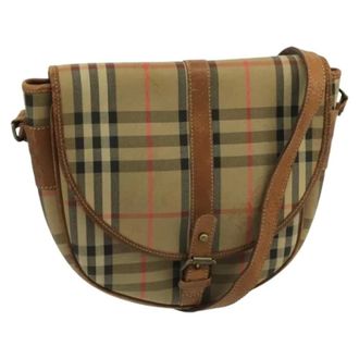 Burberry Pre-owned Cross Body Bags, female, Beige, Size: ONE SIZE Pre-owned Canvas Shoulder Bag
