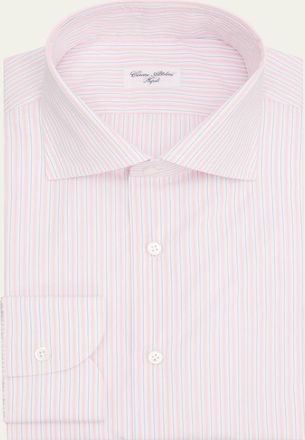 Cesare Attolini Mens Grid-Check Cotton Dress Shirt
