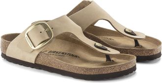 Birkenstock Womens Gizeh Sandals in Tan Leather - Size UK 5.5