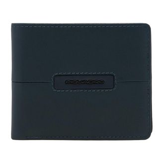 Piquadro Accessoires, Heren, Blauw, ONE Size, Leer, Leren Portemonnee met 5 Kaartsleuven en RFID-bescherming