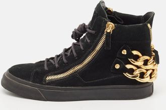 Giuseppe Zanotti Black Suede Kriss High Top Sneakers