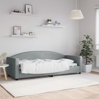 vidaXL Sof&aacute; Cama Sin Colch&oacute;n Tela Gris Claro 80x200 Cm Vidaxl