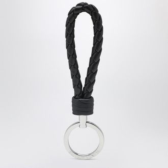 Bottega Veneta Black Intrecciato leather key ring