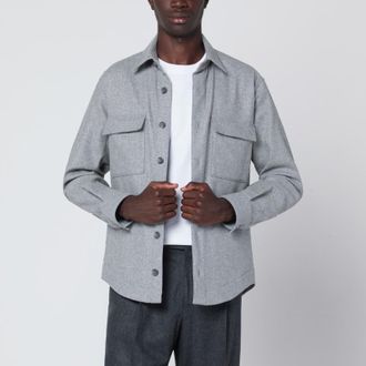 Xacus Gray overshirt jacket in wool blend