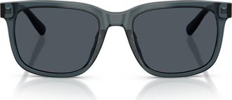 Brooks Brothers 55mm Square Sunglasses in Milky Blue /Blue Grey at Nordstrom