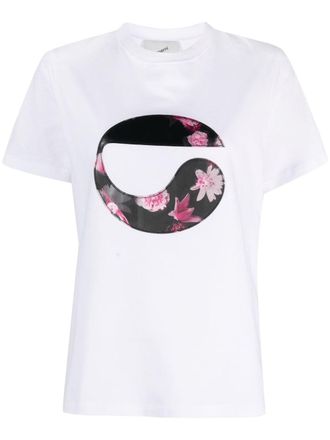 Coperni floral logo-patch T-shirt - White