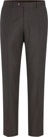 Oscar Jacobson Dandy Regular Fit Broek Microstructuur - Heren - Nette broeken - Bruin - 3XL - Wol - Broeken