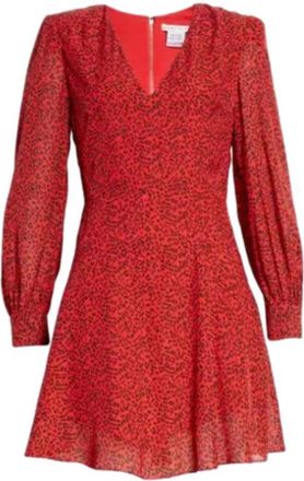 Alice & Olivia Red animal-print short dress Size M