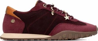 Xti Womens Casual Lace- Up Sneakers In Burgundy