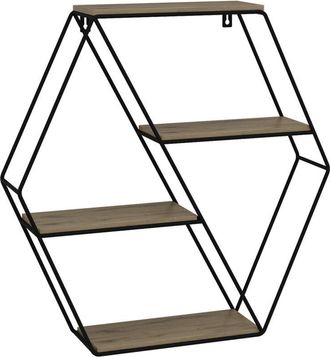 Vicco Estante De Pared Fyrk, Roble, 51 X 52 Cm Forma De Esquina, Vicco