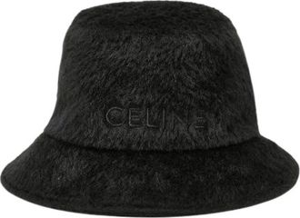 Celine Pre-owned Accessories, female, Black, Size: ONE SIZE Pre-owned Alpaca Wool Bucket Hat