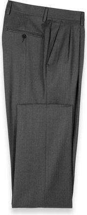 Paul Fredrick Wool Flannel Solid Pleated Pants