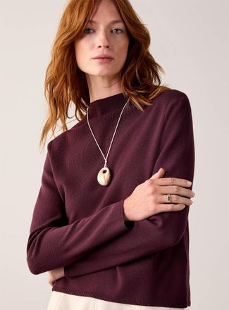 Contemporaine Womens Fine-knit mock-neck sweater