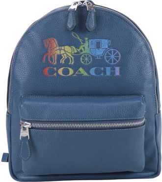 Coach Navy Leather Backpack (Pre-Owned)
