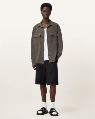 AllSaints Cotton Talbot Straight Leg Shorts, Size: 32