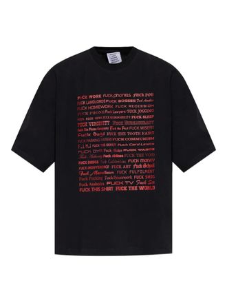 VETEMENTS text-print short-sleeve T-shirt - Black