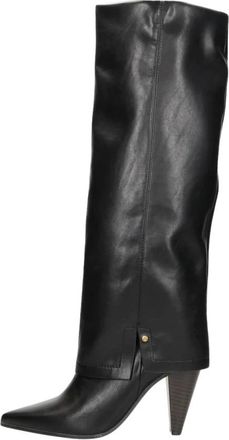 Mexx Valati Teti Hoge Laarzen met Hak - Dames - Laarzen met Hak - Zwart - 36 EU - Leer - Schoenen